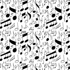 musical notes seamless pattern