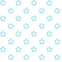 light blue flowers seamless pattern, fabric texture
