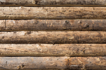 Wooden wall from logs