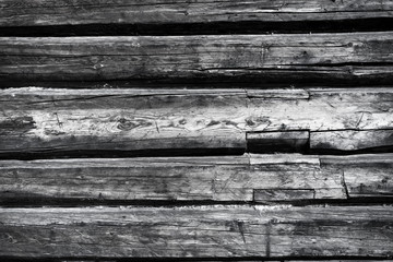 Wooden wall from logs