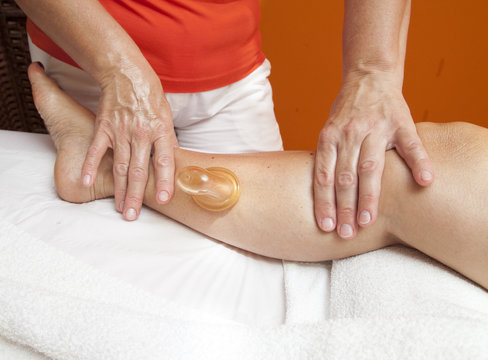 Anti cellulite massage with Ventuza vacuum body puller