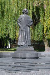 Fototapeta premium Monument of Yuriy Drohobych in Drohobych, Lviv Oblast, Ukraine