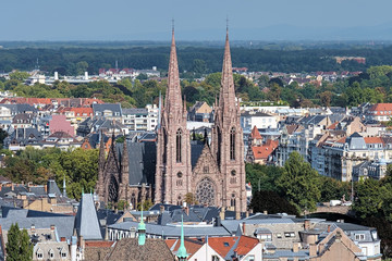 Fototapeta na wymiar View on Strasbourg with church of St. Paul