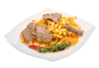 Fried noodles with beef
