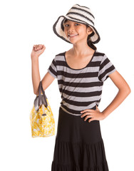 Young Girl With Yellow Handbag