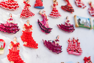 Woman figurine dancing flamenco spanish culture