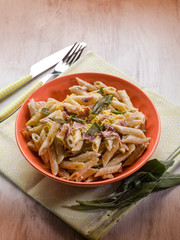 pasta with speck sage and cream sauce