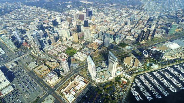 Aerial View Of Downtown San Diego