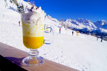 Bombardino in Italy slope