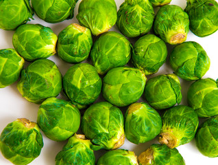 Brussel Sprouts isolated on white background