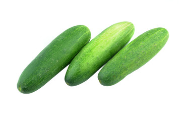 fresh cucumbers isolated on white
