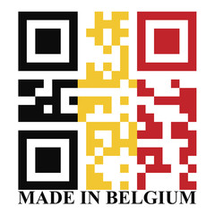 Belgium QR code flag, vector