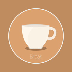 Break : Vector "coffee cup" icon flat design