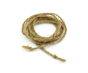 Twisted thick rope on white