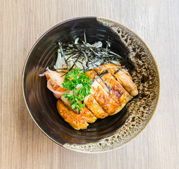 Teriyaki chicken on rice