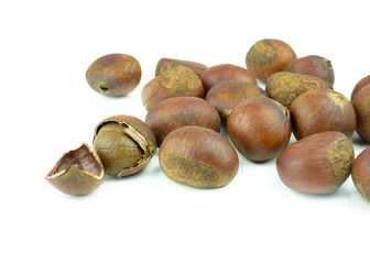 Chinese chestnut on white background
