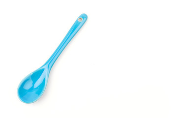 blue spoon isolated white background