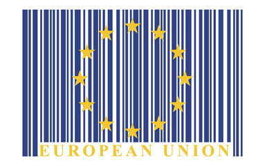 EU barcode flag, vector