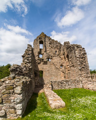 Elphinstone Tower ruins at Kildrummy castle uk Scotland