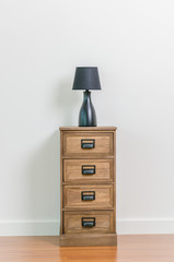 Lamp on bedside table