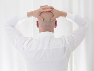 back of a bald head