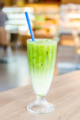 Iced green tea latte
