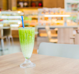Iced green tea latte