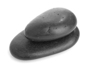 Growing piled up pebbles on a white background