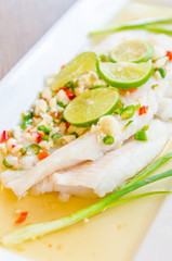 Steamed basa fish