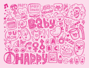 doodle baby background