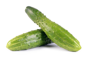 Fresh cucumber isolated on white background