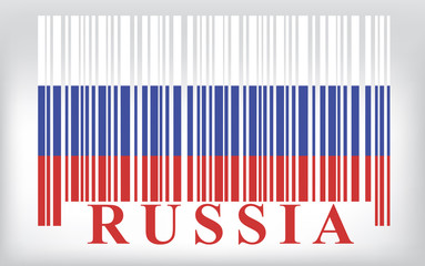 Fototapeta na wymiar Russia barcode flag, vector