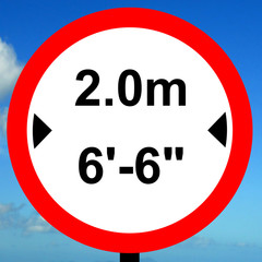 No vehicles over width shown