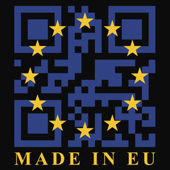 EU QR code flag, vector