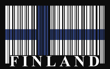 Finland barcode flag, vector