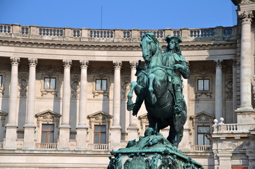Fototapeta na wymiar Statue of Emperor Joseph II at he Hofburg Palace in Vienna