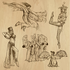 Fototapeta na wymiar Dancers no.5 - hand drawn collection, vector