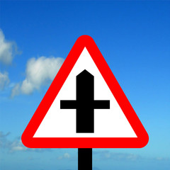 Crossroads road traffic sign