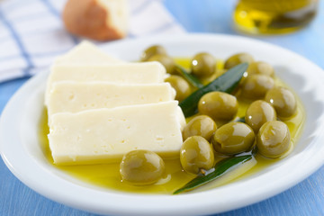 Feta cheese and olives