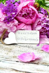 Glückwünsche mit Blumen