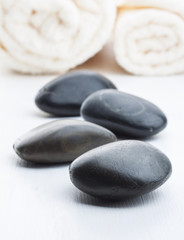 Obraz na płótnie Canvas Black massage stones