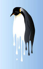 Fototapeta premium global warming penguin