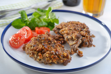 Schnitzel with walnuts