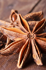 anise on a wooden background