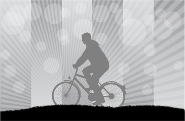Fototapeta na wymiar cyclist silhouette
