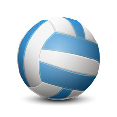 Blue volleyball ball isolated on white background