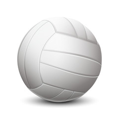 White volleyball ball isolated on white background