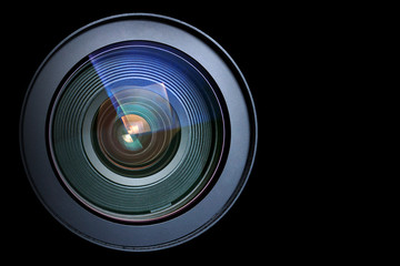Camera lens isolated on black