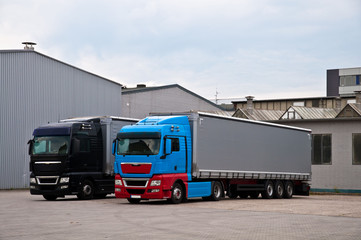 Trucks in a factory