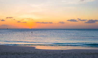 Beautiful sunset in Providenciales on Turks and Caicos